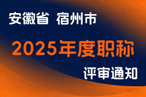 宿州市人力资源和社会保障局关于做好2025年度全市职称评审工作的通知-全国职称政策库